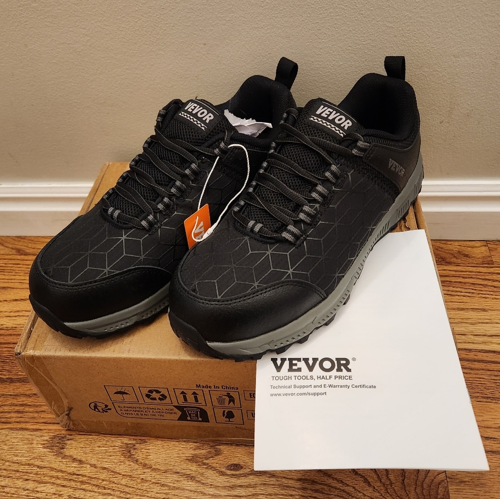 New-Vevor Alloy Toe Shoes Size: Mens 8.5 Wide. Lightweight And Breathable